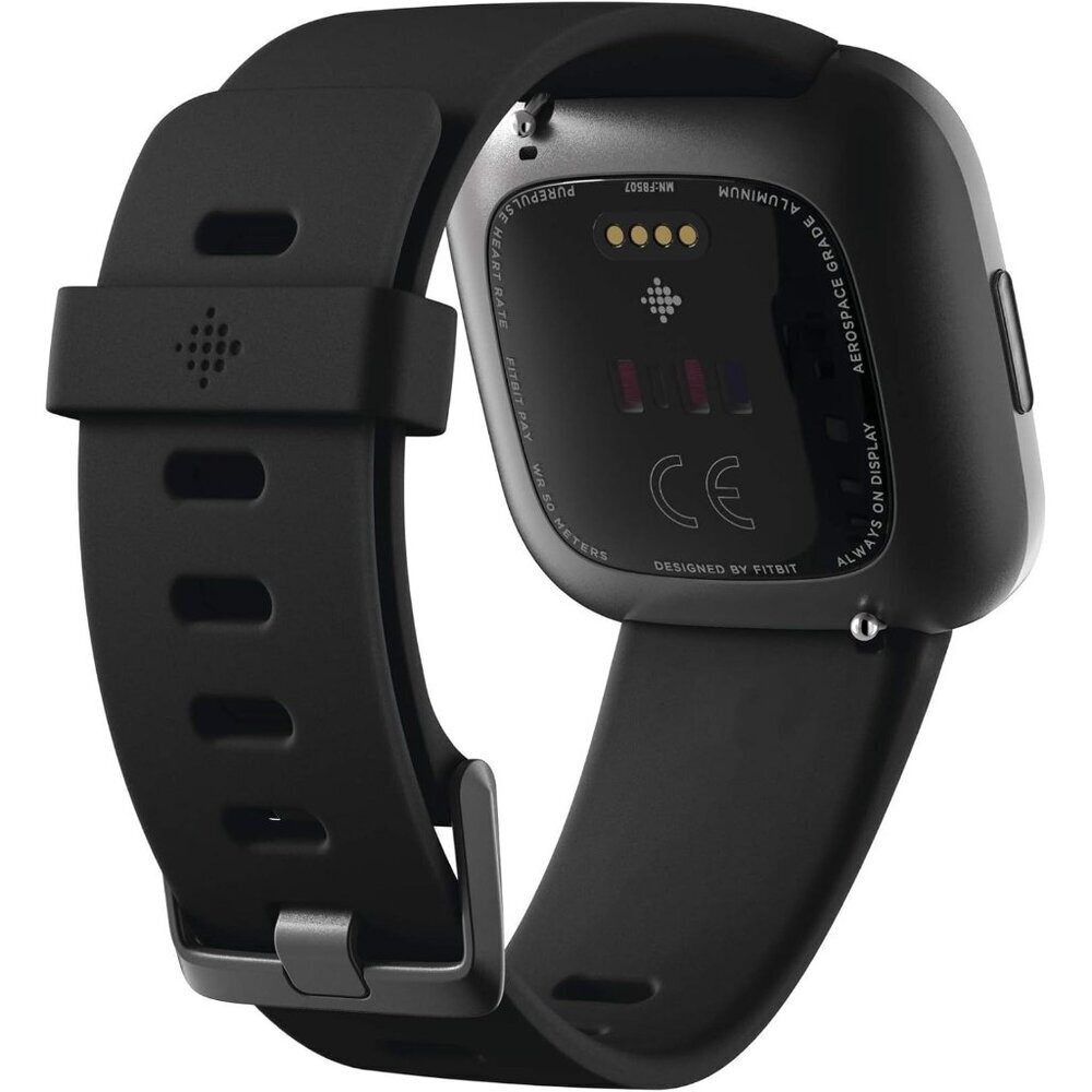 New Fitbit Versa Black Gray 2 Health and Fitness Smartwatch Sealed in Box - Picture 3 of 12
